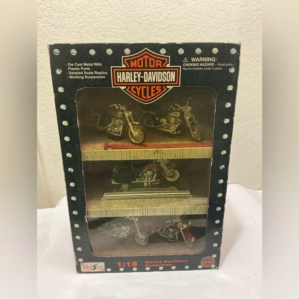 2000 MAISTO HARLEY DAVIDSON Collection5-BIKE BOXED SET Motorcycle Die Cast 1:18
